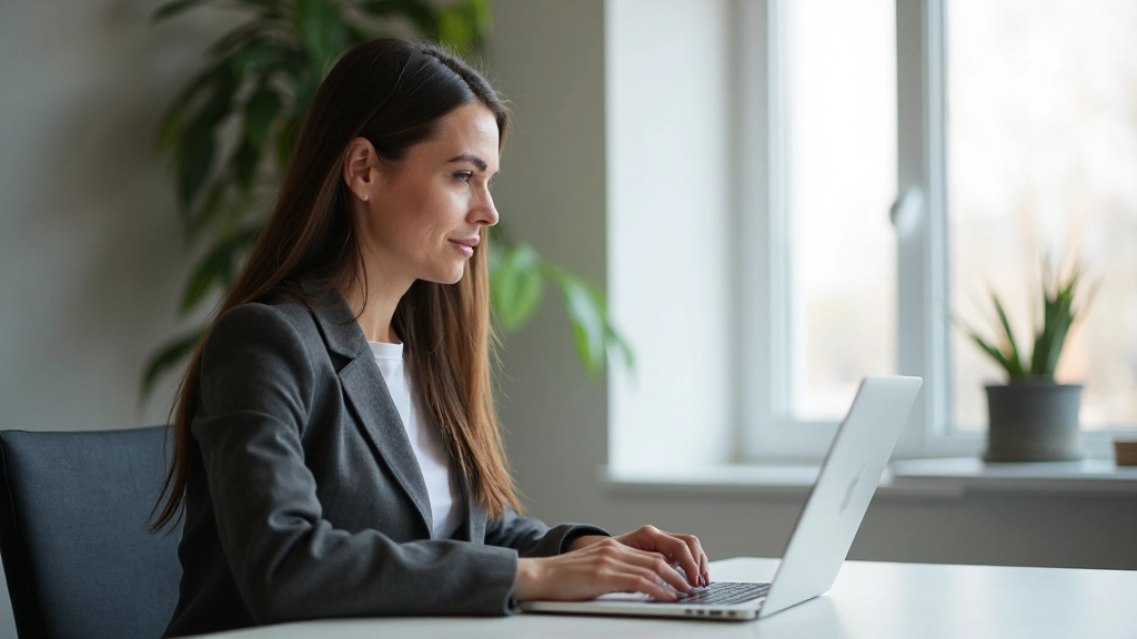 Профессионал работает на ноутбуке с платформой для деловых контактов