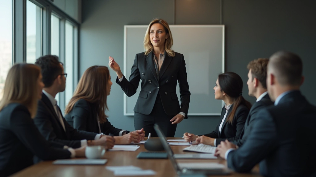 Профессиональное фото деловой презентации перед командой в конференц-зале